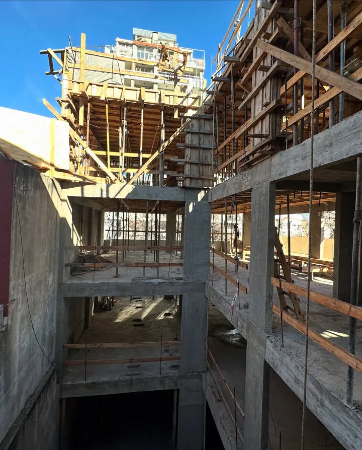 Roseti 2055 en obra: estructura