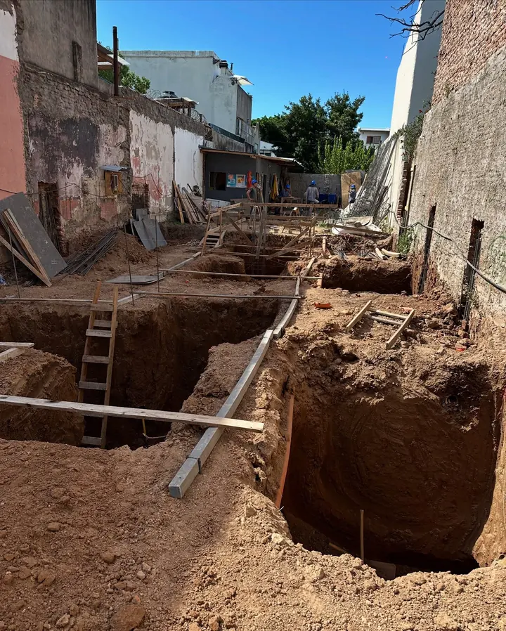 Roseti 2055 en obra: excavación